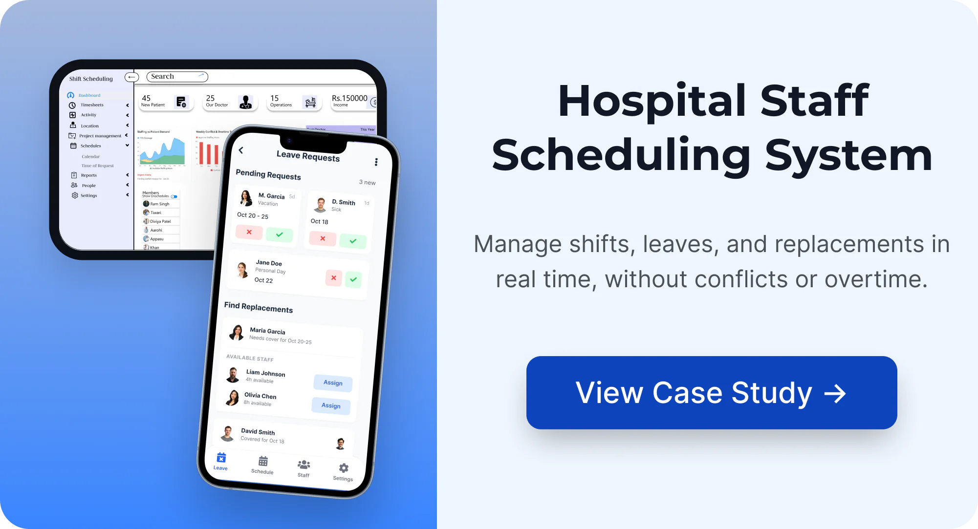 Hospital staff scheduling system